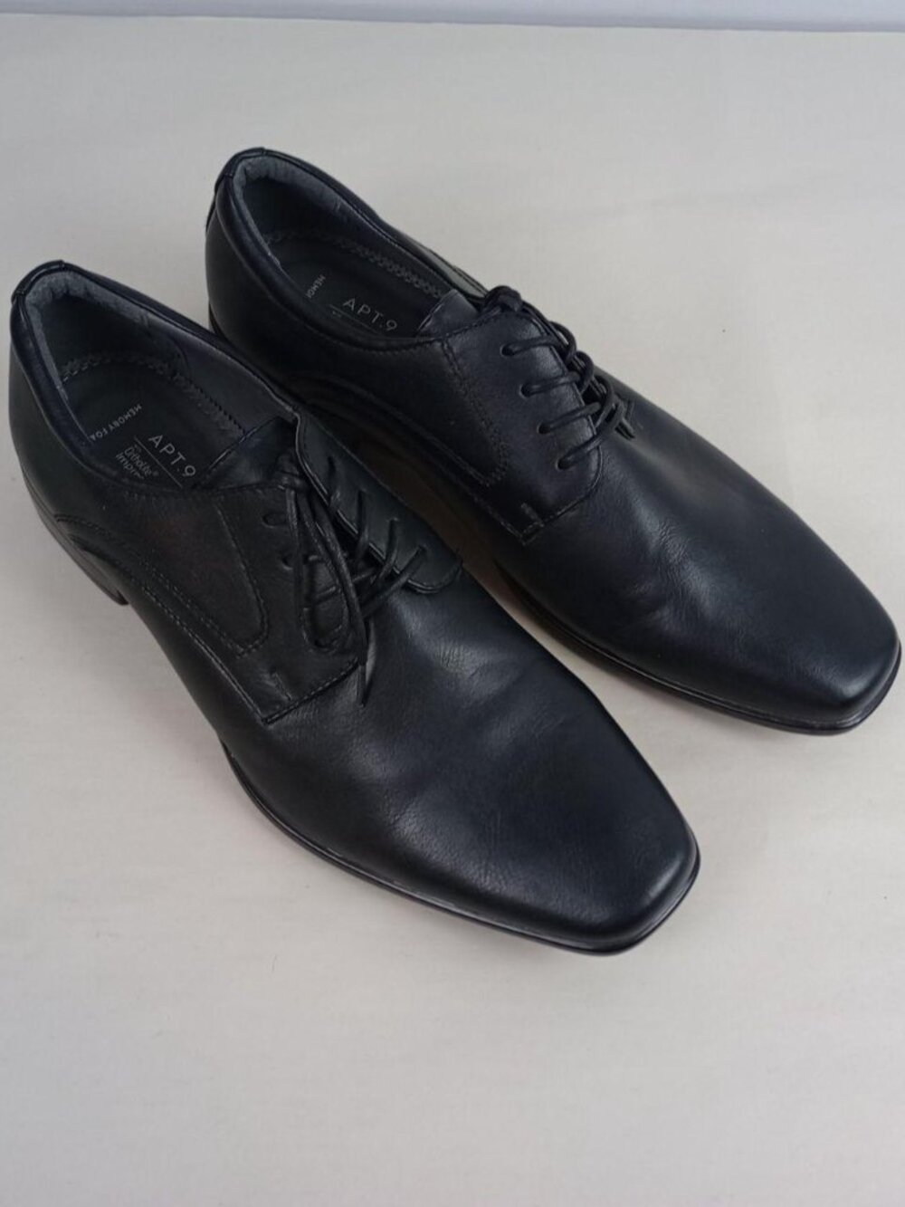 Apt 9 Mens 10.5 Med Cleveland Black Memory Foam Ortholite Derby‎ Dress Shoes
